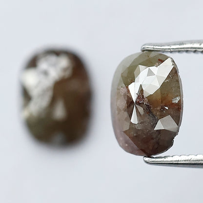 2.27 CT 8 MM Oval Shape Diamond Loose Natural Red Color Opaque Diamond For Jewelry