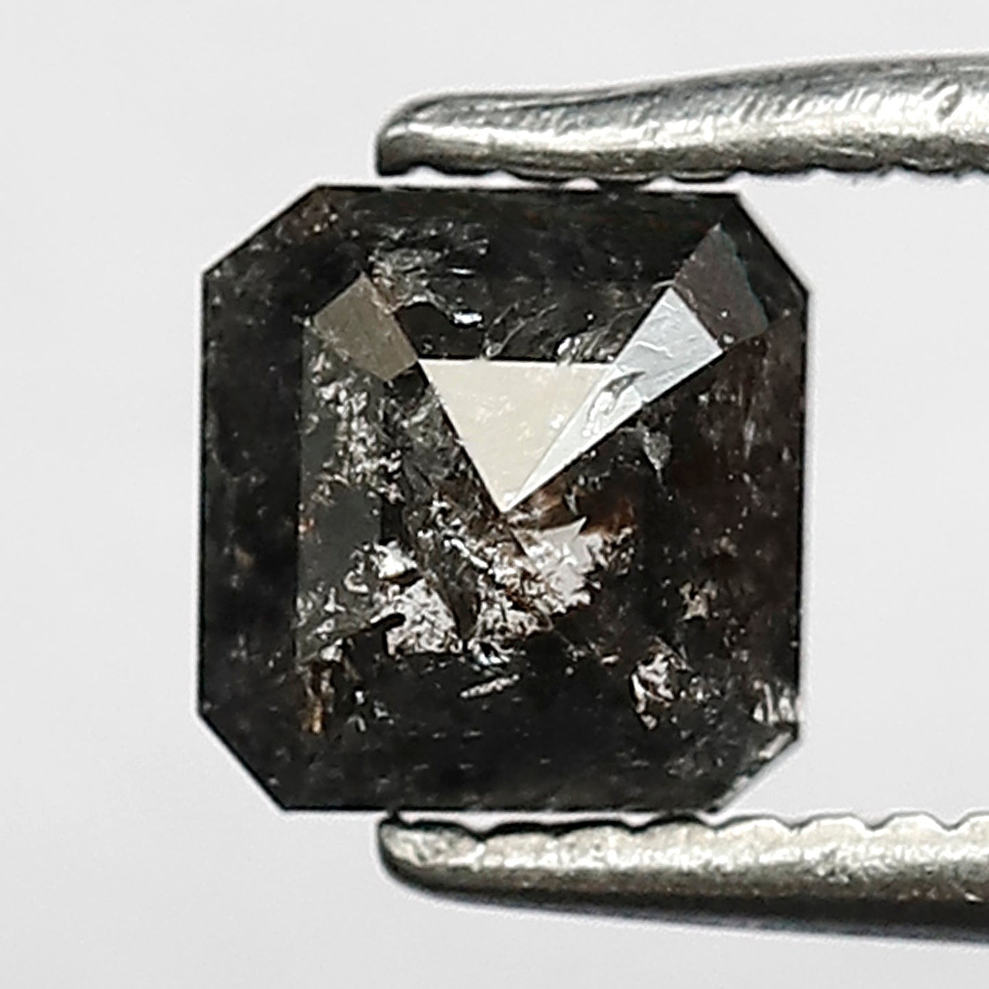 5.10 MM Asscher Cut Salt and Pepper Diamond – 0.76 CT Natural Gray Black Diamond for Promise Ring