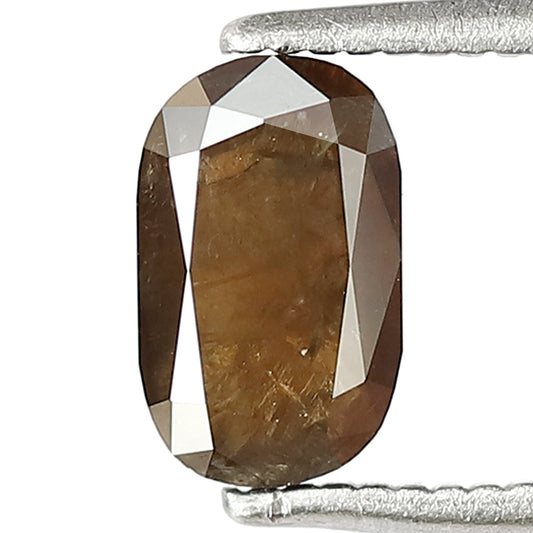 1.05 CT Loose Natural Oval Shape Diamond 7.4 MM Fancy Dark Brownish Green Color Earth Mined Salt and Pepper Rustic Diamond