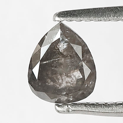 Natural 0.63 Carat Pear Cut Gray Black Salt & Pepper Diamond | 5.70 MM Loose Ethical Stone