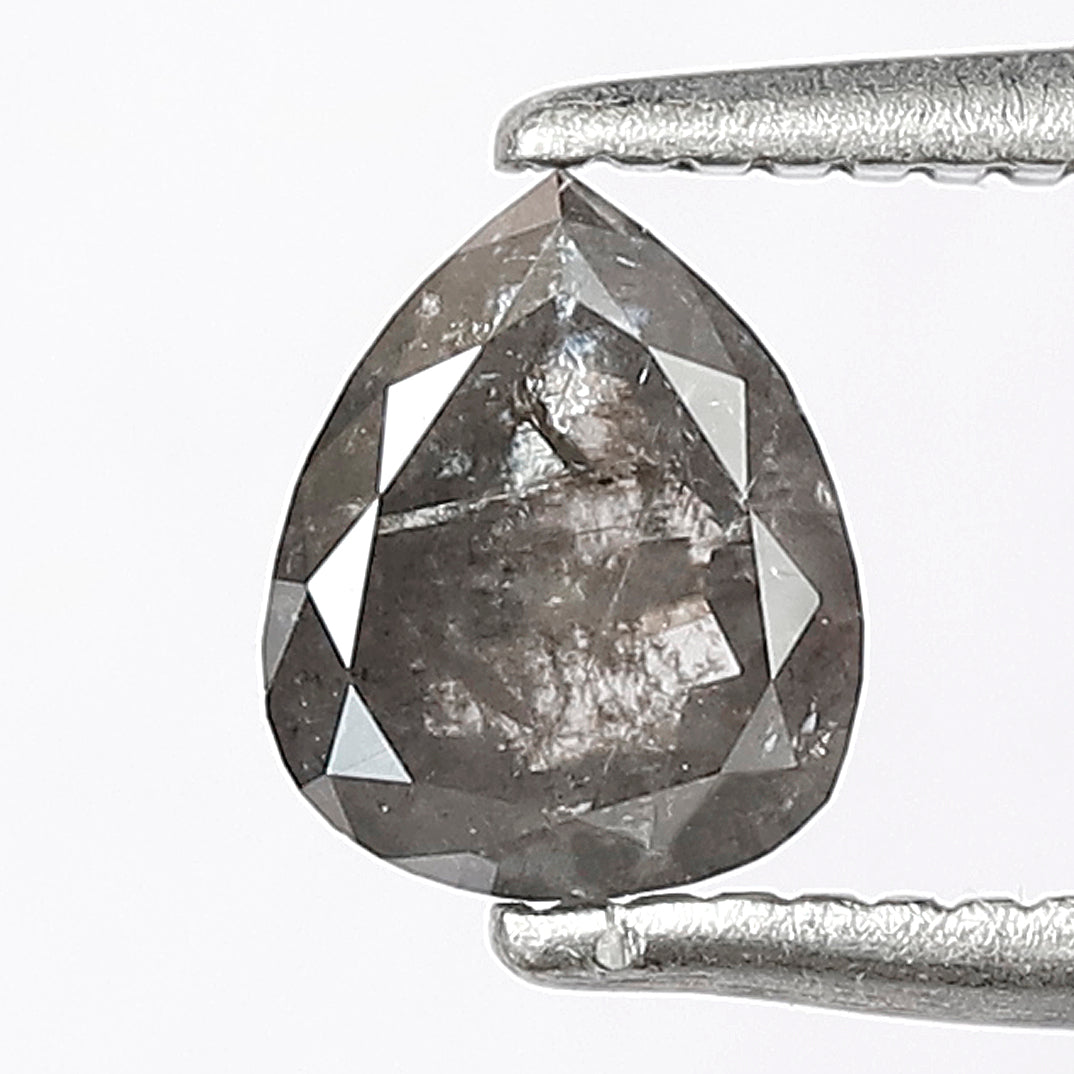 Natural 0.63 Carat Pear Cut Gray Black Salt & Pepper Diamond | 5.70 MM Loose Ethical Stone