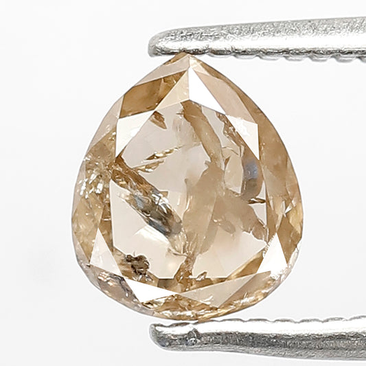 0.94 CT Pear Shape Diamond Loose Natural 6.7 MM Fancy Brown Color Diamond Ethically Sourced Salt and Pepper Rustic Diamond