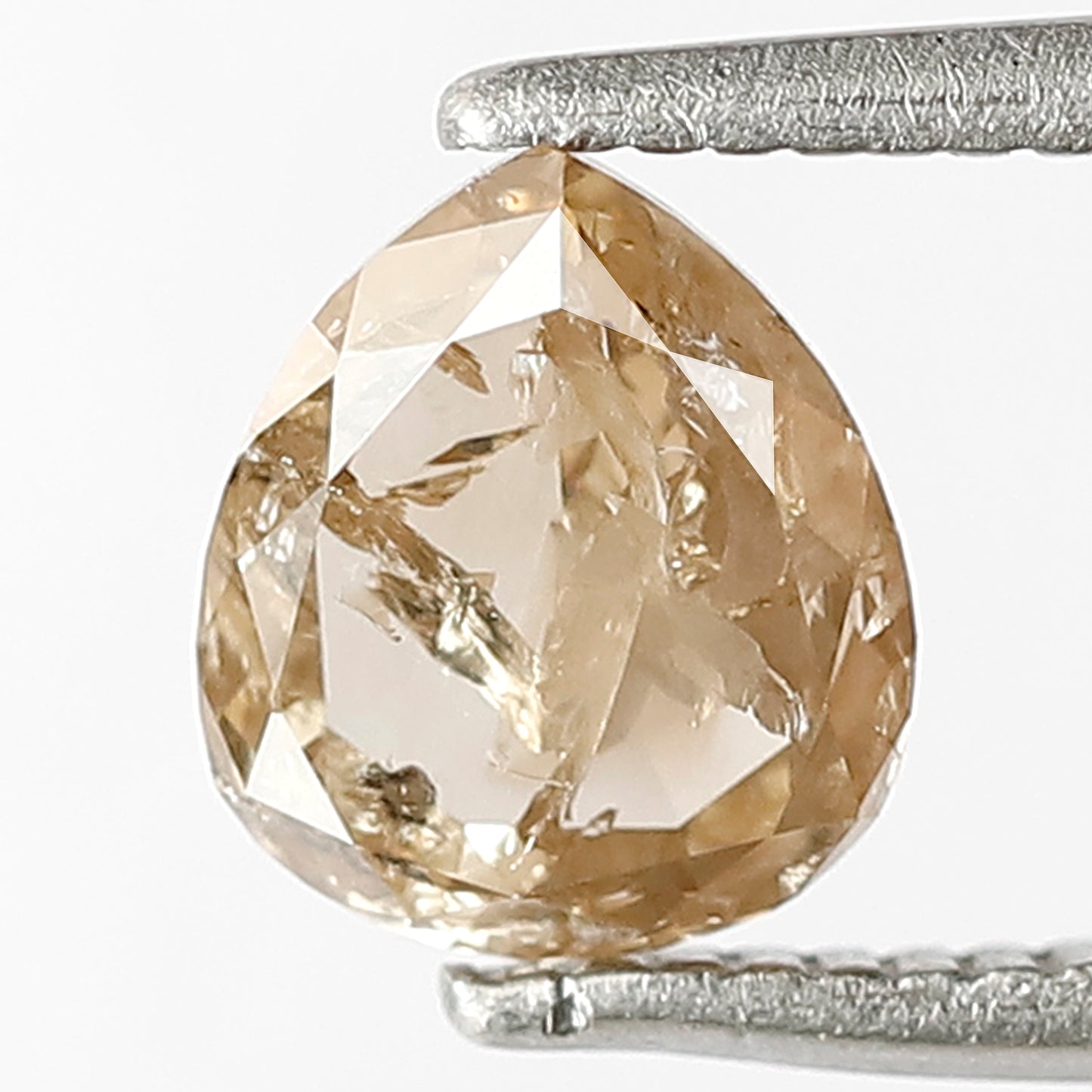 0.94 CT Pear Shape Diamond Loose Natural 6.7 MM Fancy Brown Color Diamond Ethically Sourced Salt and Pepper Rustic Diamond