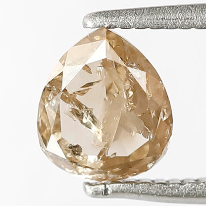 0.94 CT Pear Shape Diamond Loose Natural 6.7 MM Fancy Brown Color Diamond Ethically Sourced Salt and Pepper Rustic Diamond
