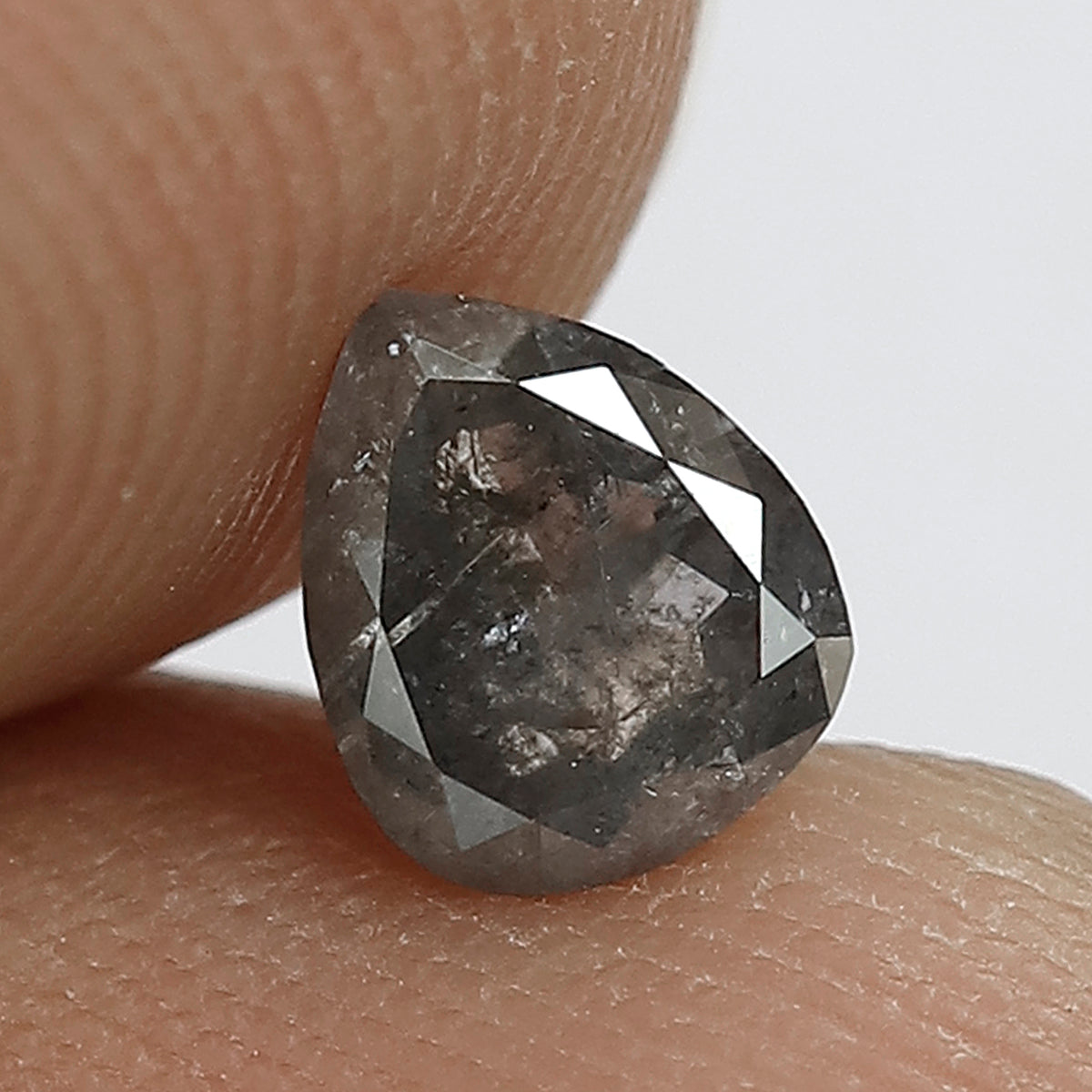 Natural 0.63 Carat Pear Cut Gray Black Salt & Pepper Diamond | 5.70 MM Loose Ethical Stone