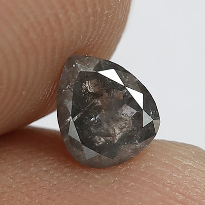 Natural 0.63 Carat Pear Cut Gray Black Salt & Pepper Diamond | 5.70 MM Loose Ethical Stone