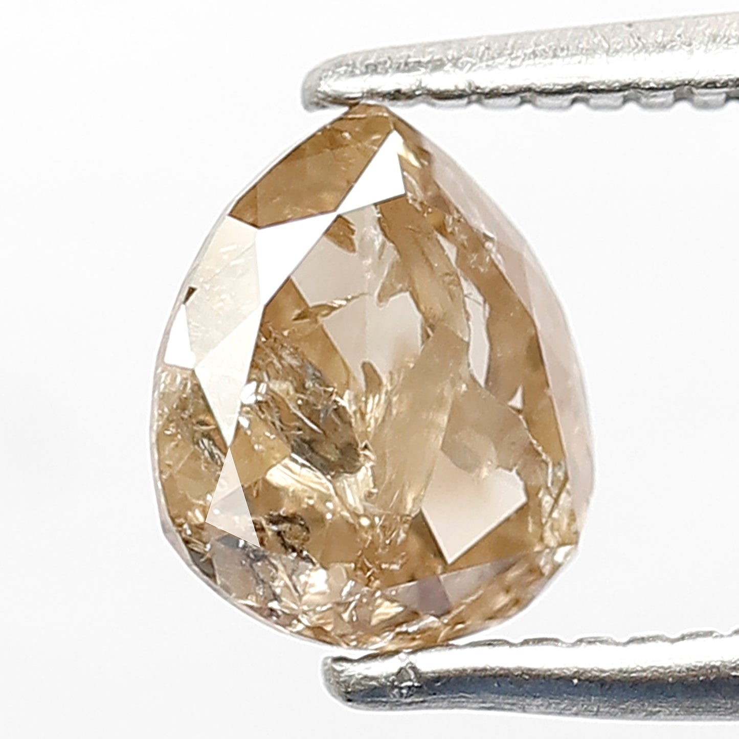 0.94 CT Pear Shape Diamond Loose Natural 6.7 MM Fancy Brown Color Diamond Ethically Sourced Salt and Pepper Rustic Diamond