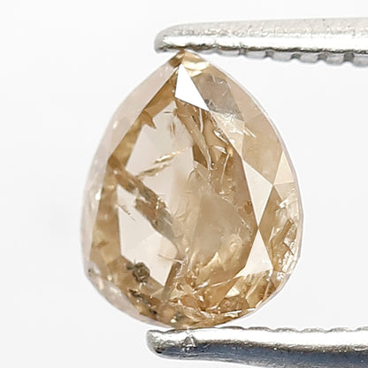 0.94 CT Pear Shape Diamond Loose Natural 6.7 MM Fancy Brown Color Diamond Ethically Sourced Salt and Pepper Rustic Diamond
