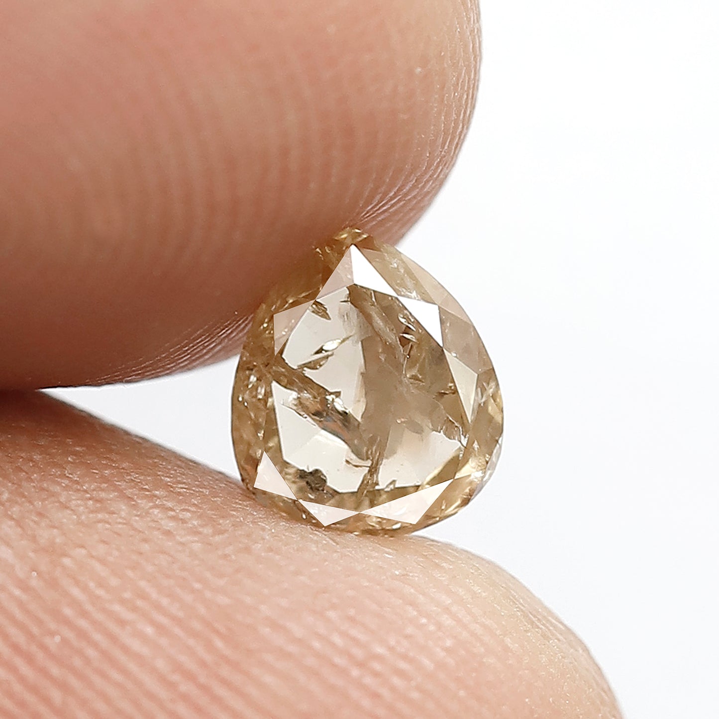 0.94 CT Pear Shape Diamond Loose Natural 6.7 MM Fancy Brown Color Diamond Ethically Sourced Salt and Pepper Rustic Diamond