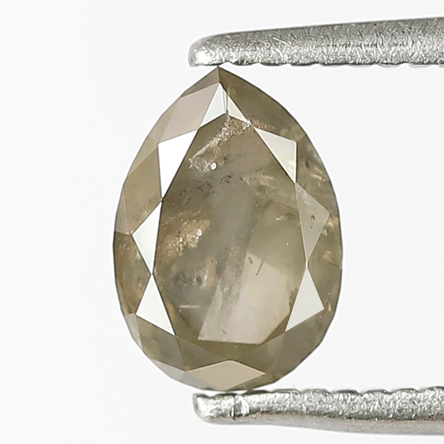 7 MM Pear Shape Diamond Loose Natural Conflict Free 0.98 CT Grayish Grey Color Salt and Pepper Diamond Wedding Ring