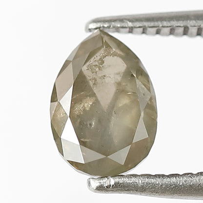 7 MM Pear Shape Diamond Loose Natural Conflict Free 0.98 CT Grayish Grey Color Salt and Pepper Diamond Wedding Ring