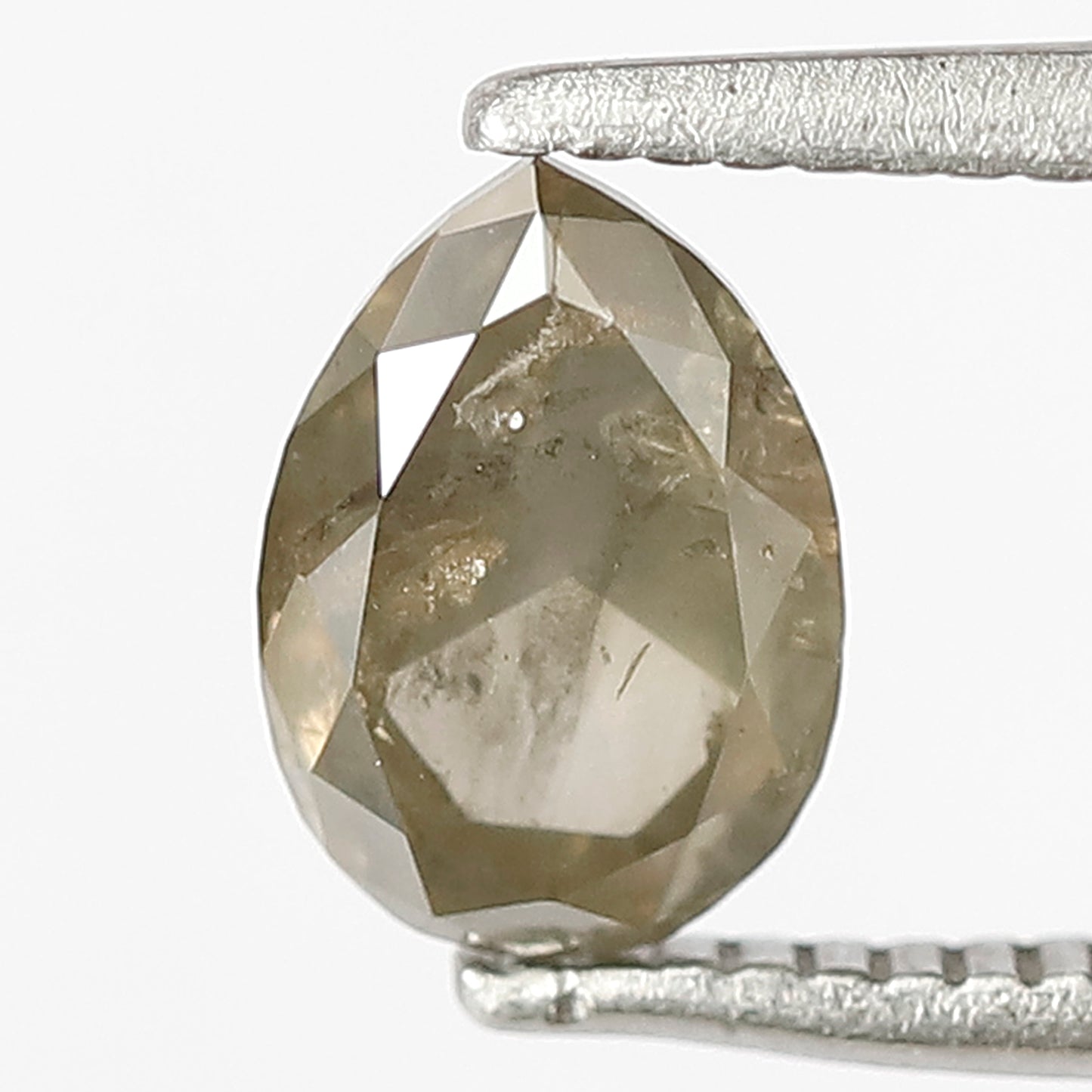 7 MM Pear Shape Diamond Loose Natural Conflict Free 0.98 CT Grayish Grey Color Salt and Pepper Diamond Wedding Ring