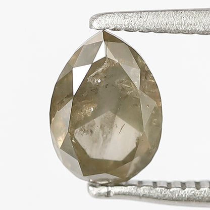 7 MM Pear Shape Diamond Loose Natural Conflict Free 0.98 CT Grayish Grey Color Salt and Pepper Diamond Wedding Ring