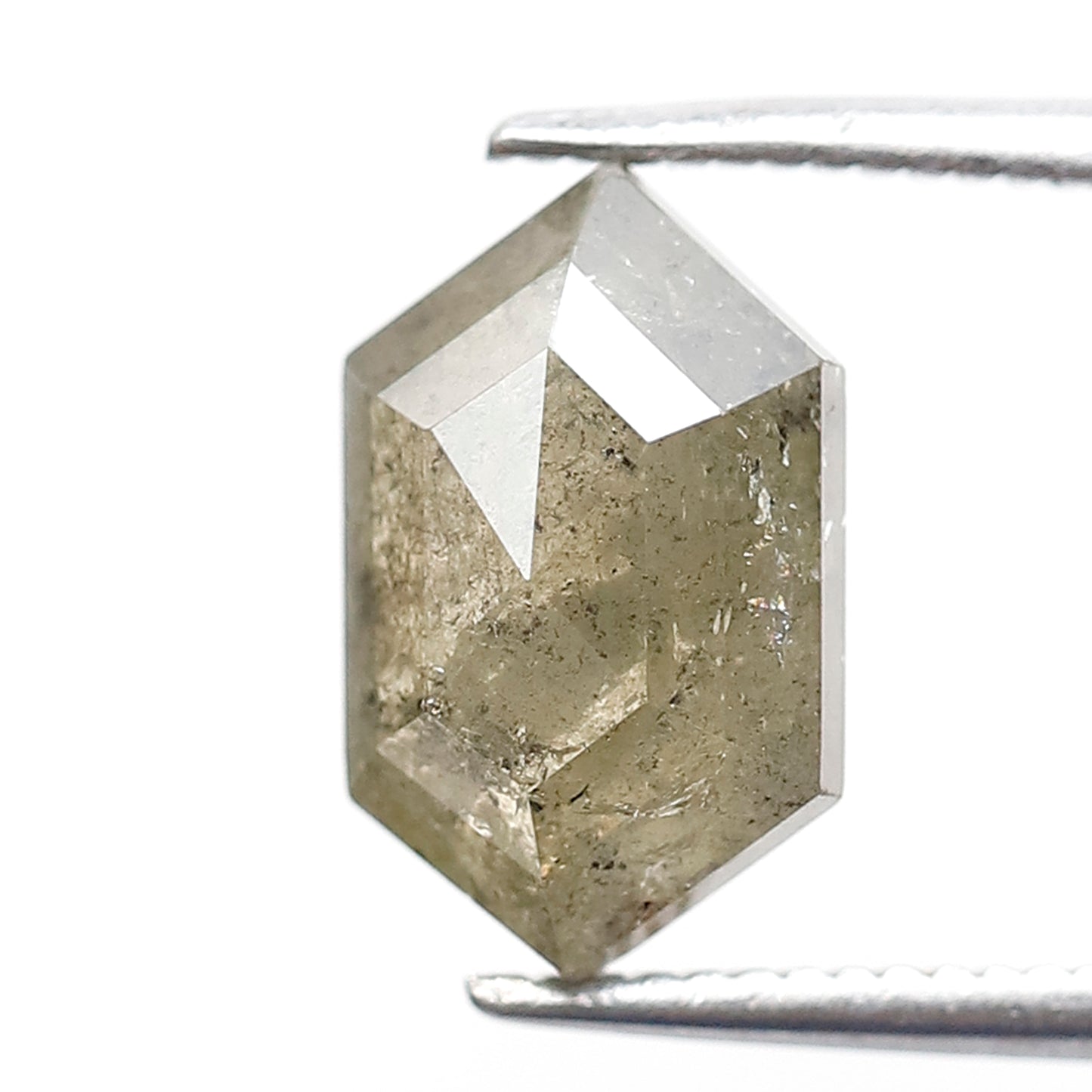 2.72 CT Elongated Hexagon Conflict Free Diamond, Natural 10.70 x 6.70 mm Salt and Pepper Diamond For Making Pendant and Jewelry