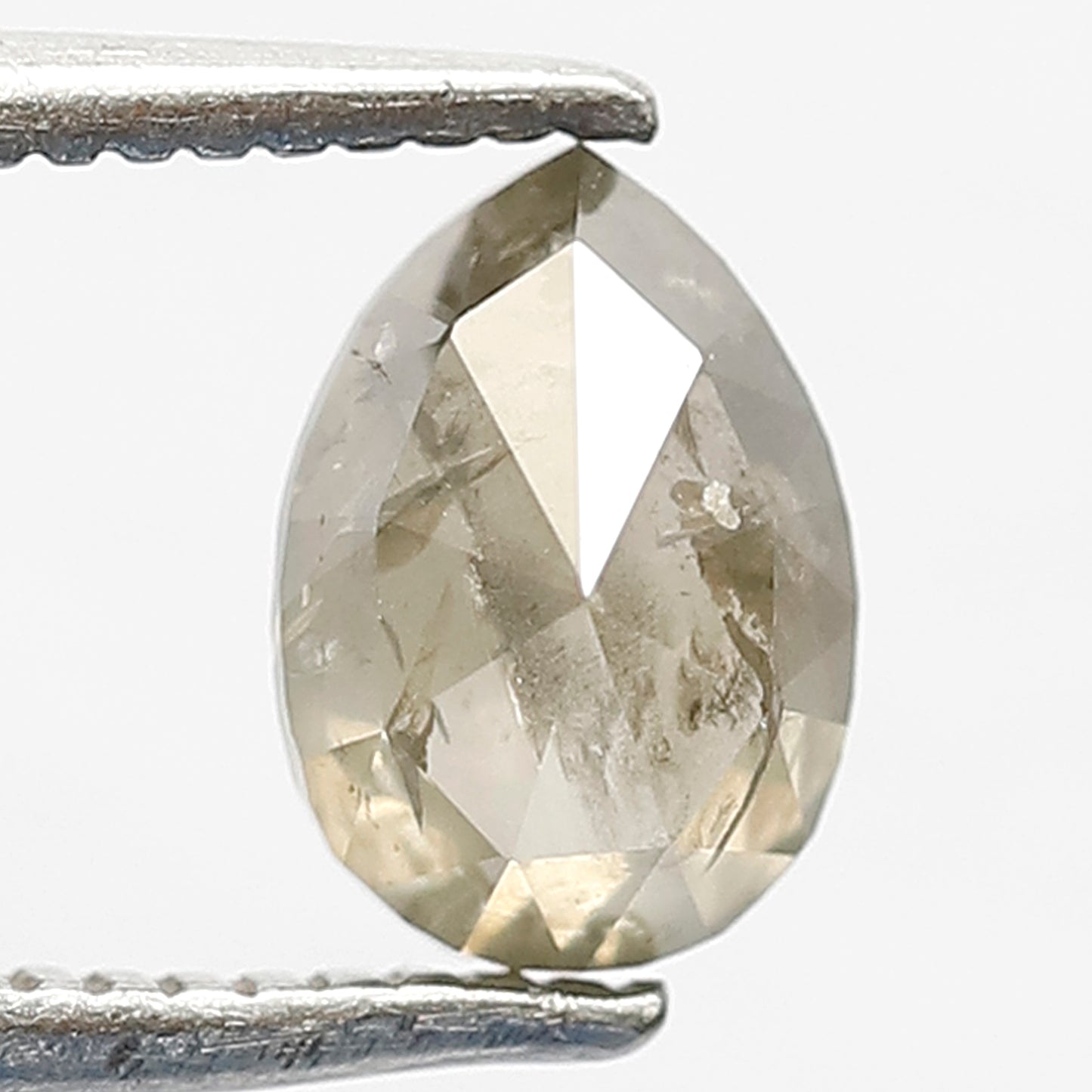 7 MM Pear Shape Diamond Loose Natural Conflict Free 0.98 CT Grayish Grey Color Salt and Pepper Diamond Wedding Ring