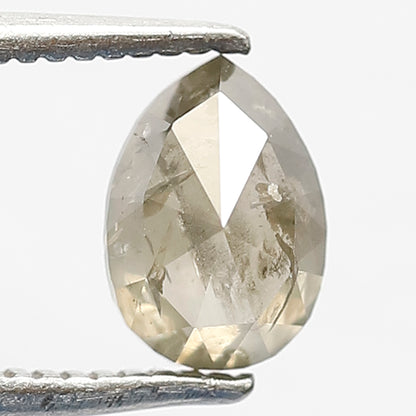 7 MM Pear Shape Diamond Loose Natural Conflict Free 0.98 CT Grayish Grey Color Salt and Pepper Diamond Wedding Ring
