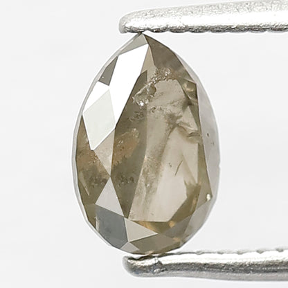 7 MM Pear Shape Diamond Loose Natural Conflict Free 0.98 CT Grayish Grey Color Salt and Pepper Diamond Wedding Ring