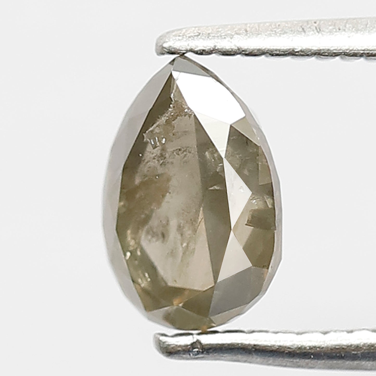 7 MM Pear Shape Diamond Loose Natural Conflict Free 0.98 CT Grayish Grey Color Salt and Pepper Diamond Wedding Ring