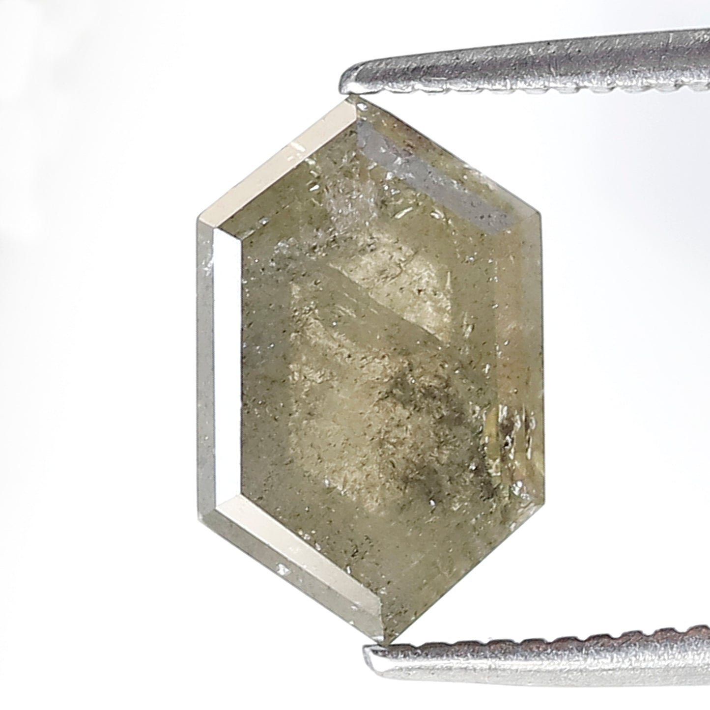 2.72 CT Elongated Hexagon Conflict Free Diamond, Natural 10.70 x 6.70 mm Salt and Pepper Diamond For Making Pendant and Jewelry