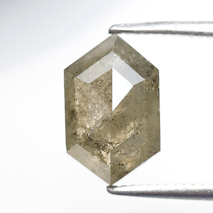 2.72 CT Elongated Hexagon Conflict Free Diamond, Natural 10.70 x 6.70 mm Salt and Pepper Diamond For Making Pendant and Jewelry