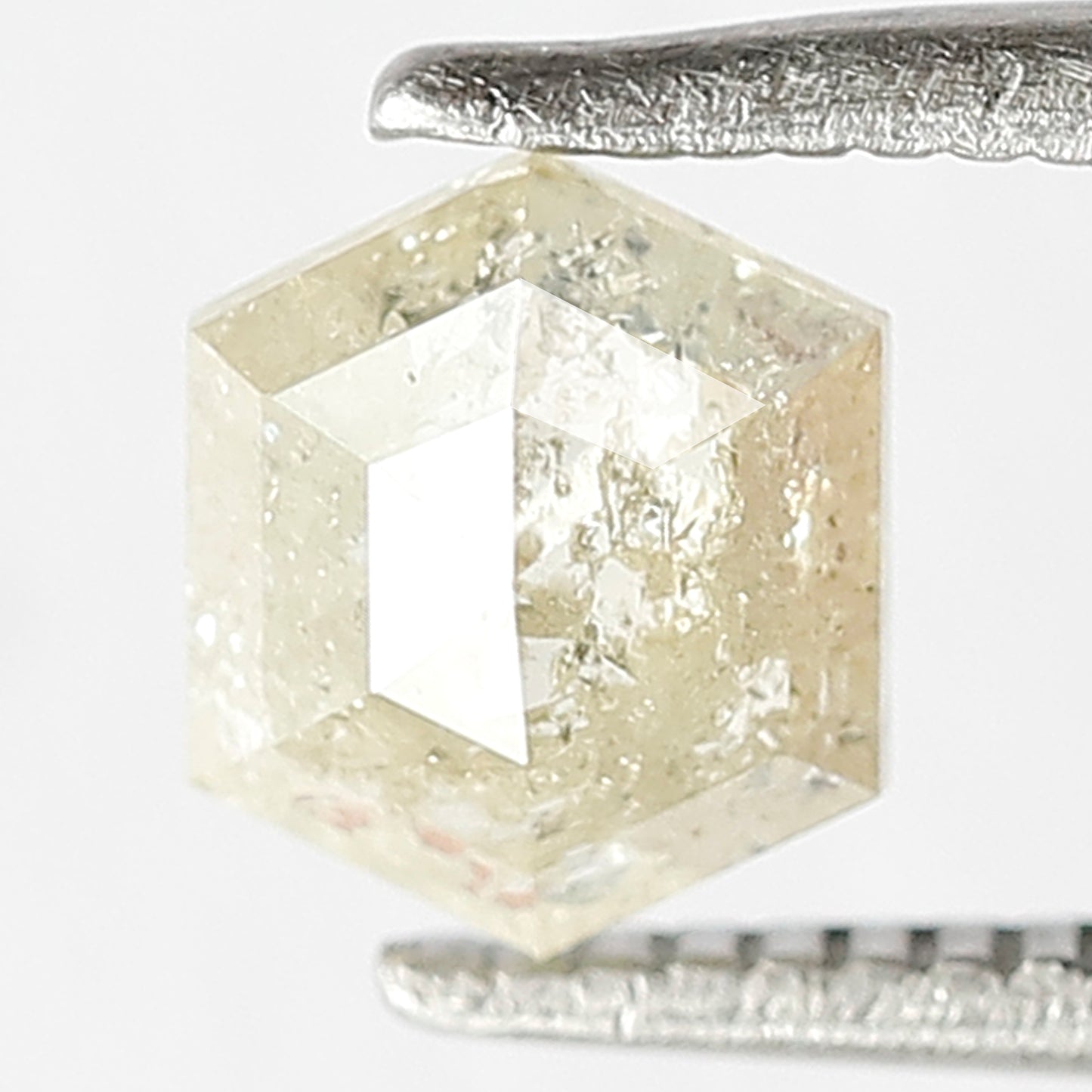 0.73 CT Hexagon Shape Diamond Loose Natural 6 MM Fancy Yellow Color Diamond Earth Mined Salt and Pepper Rustic Diamond