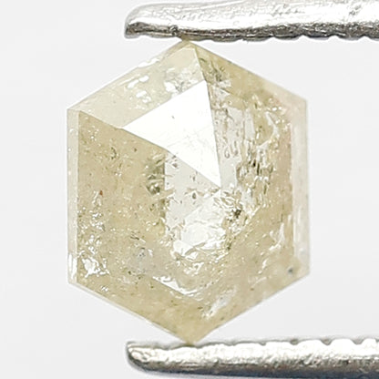 0.73 CT Hexagon Shape Diamond Loose Natural 6 MM Fancy Yellow Color Diamond Earth Mined Salt and Pepper Rustic Diamond