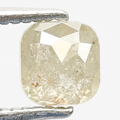 0.68 CT Loose Natural Fancy light Yellow Color Diamond 4.9 MM Cushion Shape Loose Natural Rustic Salt and Pepper Diamond