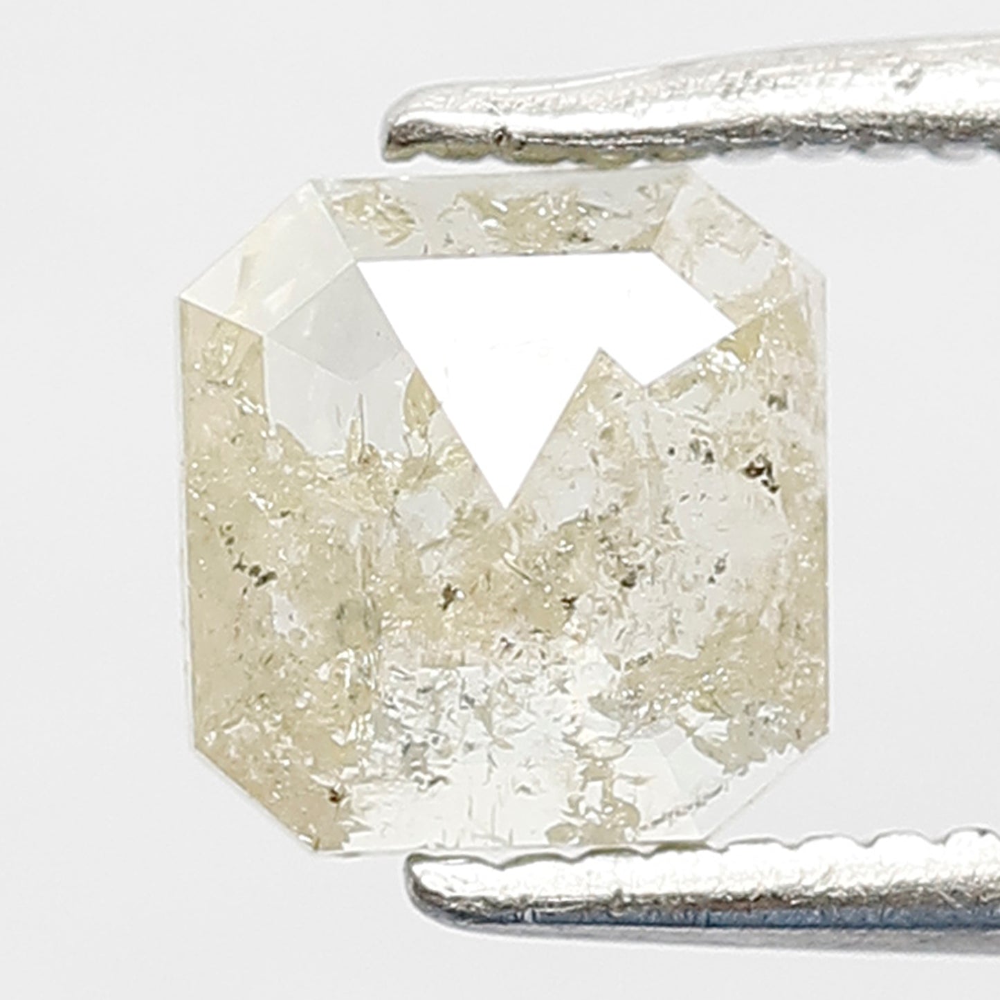 6 MM Fancy Yellow Color Diamond Loose Natural Asscher Shape 0.74 CT Ethically Sourced Rustic Salt and Pepper Diamond Wedding Ring