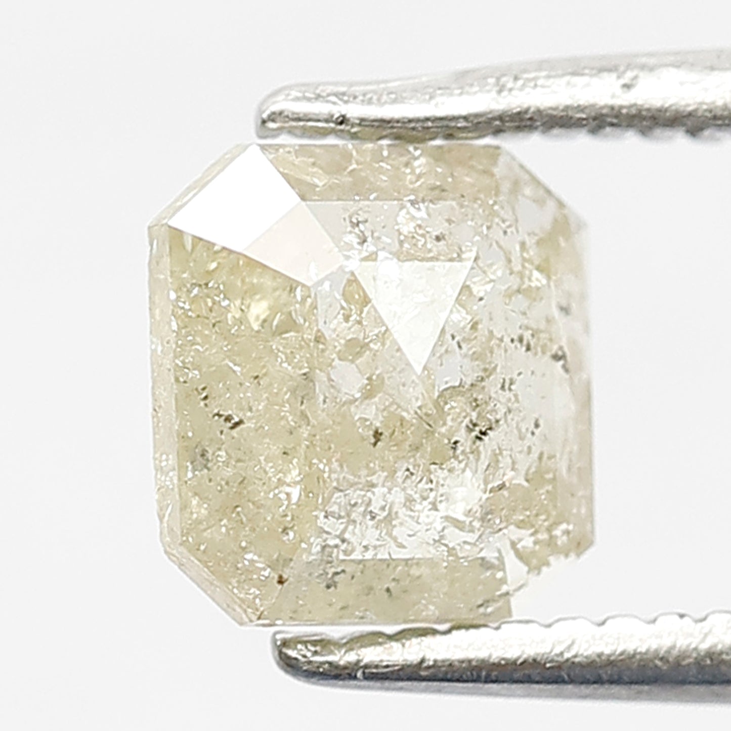 6 MM Fancy Yellow Color Diamond Loose Natural Asscher Shape 0.74 CT Ethically Sourced Rustic Salt and Pepper Diamond Wedding Ring