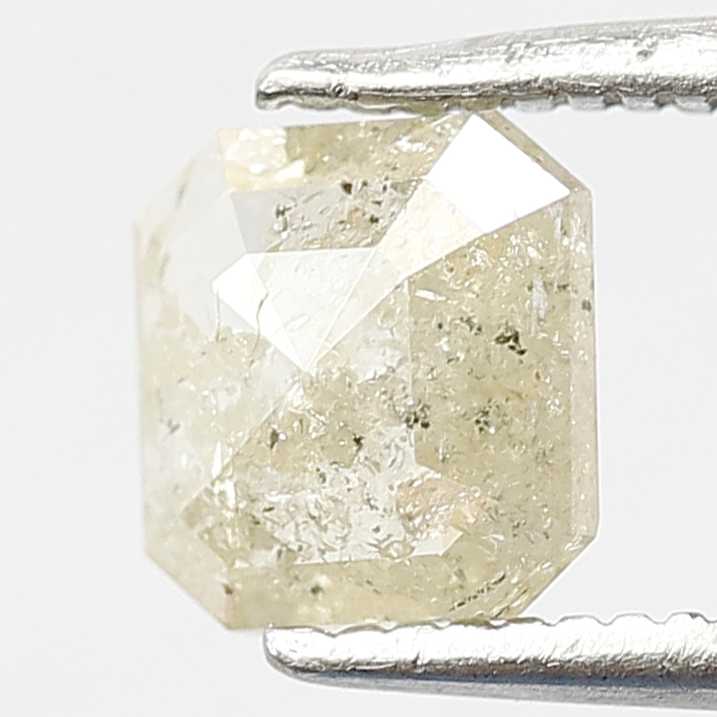 6 MM Fancy Yellow Color Diamond Loose Natural Asscher Shape 0.74 CT Ethically Sourced Rustic Salt and Pepper Diamond Wedding Ring