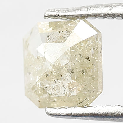 6 MM Fancy Yellow Color Diamond Loose Natural Asscher Shape 0.74 CT Ethically Sourced Rustic Salt and Pepper Diamond Wedding Ring