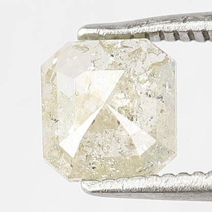 6 MM Fancy Yellow Color Diamond Loose Natural Asscher Shape 0.74 CT Ethically Sourced Rustic Salt and Pepper Diamond Wedding Ring