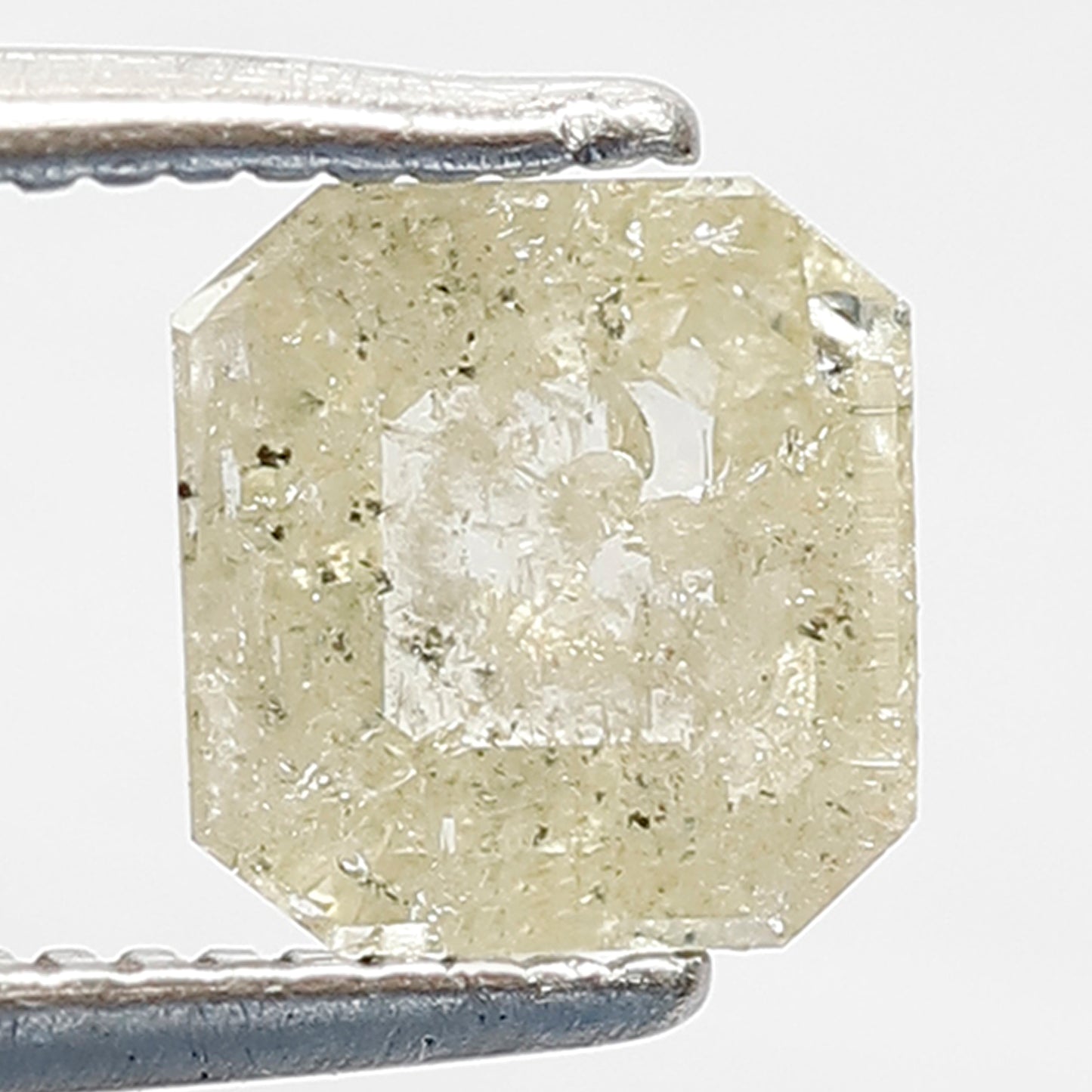 6 MM Fancy Yellow Color Diamond Loose Natural Asscher Shape 0.74 CT Ethically Sourced Rustic Salt and Pepper Diamond Wedding Ring