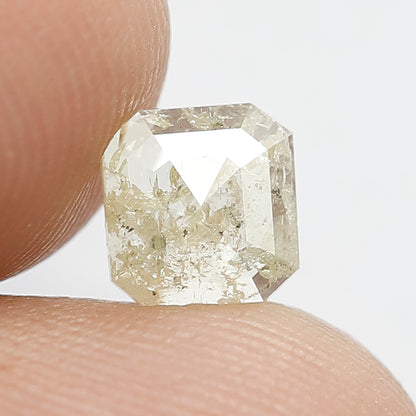 6 MM Fancy Yellow Color Diamond Loose Natural Asscher Shape 0.74 CT Ethically Sourced Rustic Salt and Pepper Diamond Wedding Ring