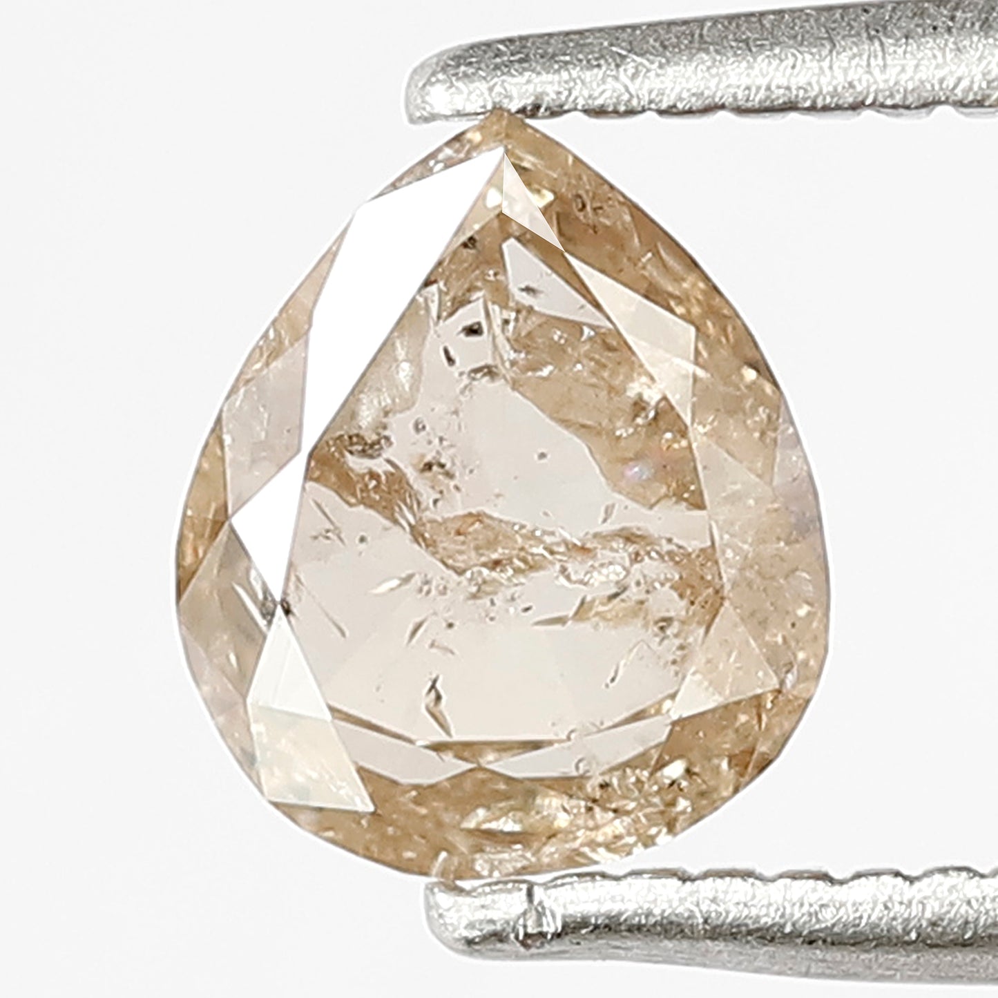 0.71 CT Fancy Translucent Brown Color Diamond Loose Natural 6.7 MM Pear Shape Diamond Rustic Salt and Pepper Diamond