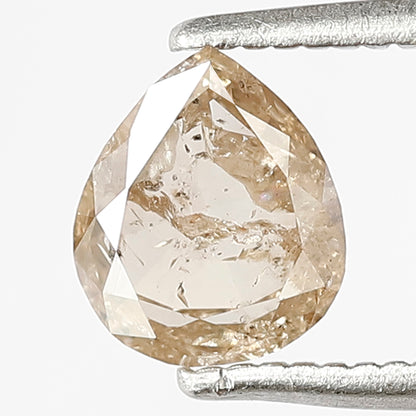 0.71 CT Fancy Translucent Brown Color Diamond Loose Natural 6.7 MM Pear Shape Diamond Rustic Salt and Pepper Diamond