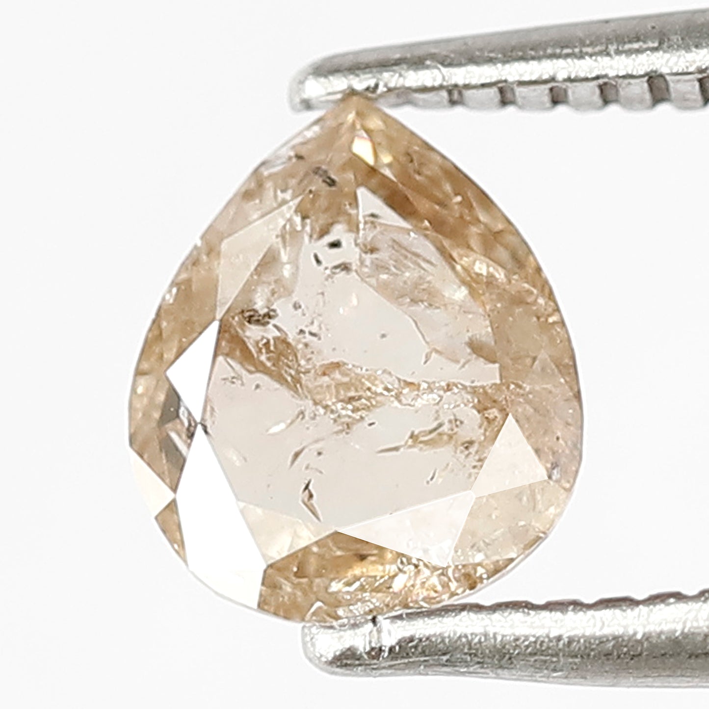 0.71 CT Fancy Translucent Brown Color Diamond Loose Natural 6.7 MM Pear Shape Diamond Rustic Salt and Pepper Diamond