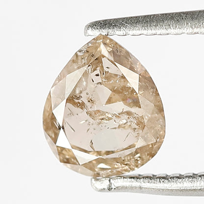 0.71 CT Fancy Translucent Brown Color Diamond Loose Natural 6.7 MM Pear Shape Diamond Rustic Salt and Pepper Diamond