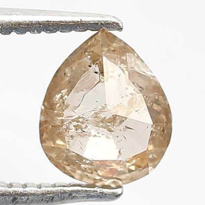 0.71 CT Fancy Translucent Brown Color Diamond Loose Natural 6.7 MM Pear Shape Diamond Rustic Salt and Pepper Diamond