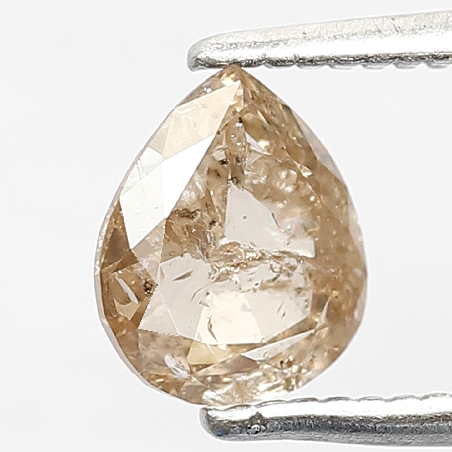 0.71 CT Fancy Translucent Brown Color Diamond Loose Natural 6.7 MM Pear Shape Diamond Rustic Salt and Pepper Diamond