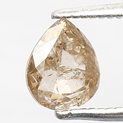 0.71 CT Fancy Translucent Brown Color Diamond Loose Natural 6.7 MM Pear Shape Diamond Rustic Salt and Pepper Diamond