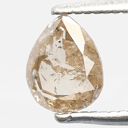 0.71 CT Fancy Translucent Brown Color Diamond Loose Natural 6.7 MM Pear Shape Diamond Rustic Salt and Pepper Diamond