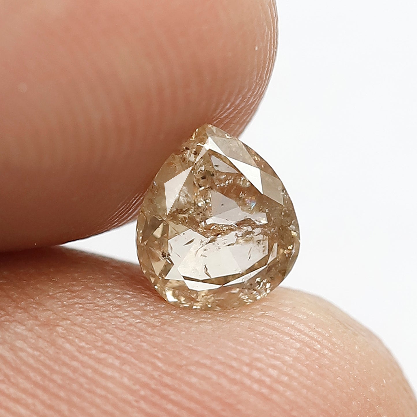 0.71 CT Fancy Translucent Brown Color Diamond Loose Natural 6.7 MM Pear Shape Diamond Rustic Salt and Pepper Diamond