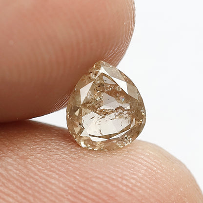 0.71 CT Fancy Translucent Brown Color Diamond Loose Natural 6.7 MM Pear Shape Diamond Rustic Salt and Pepper Diamond