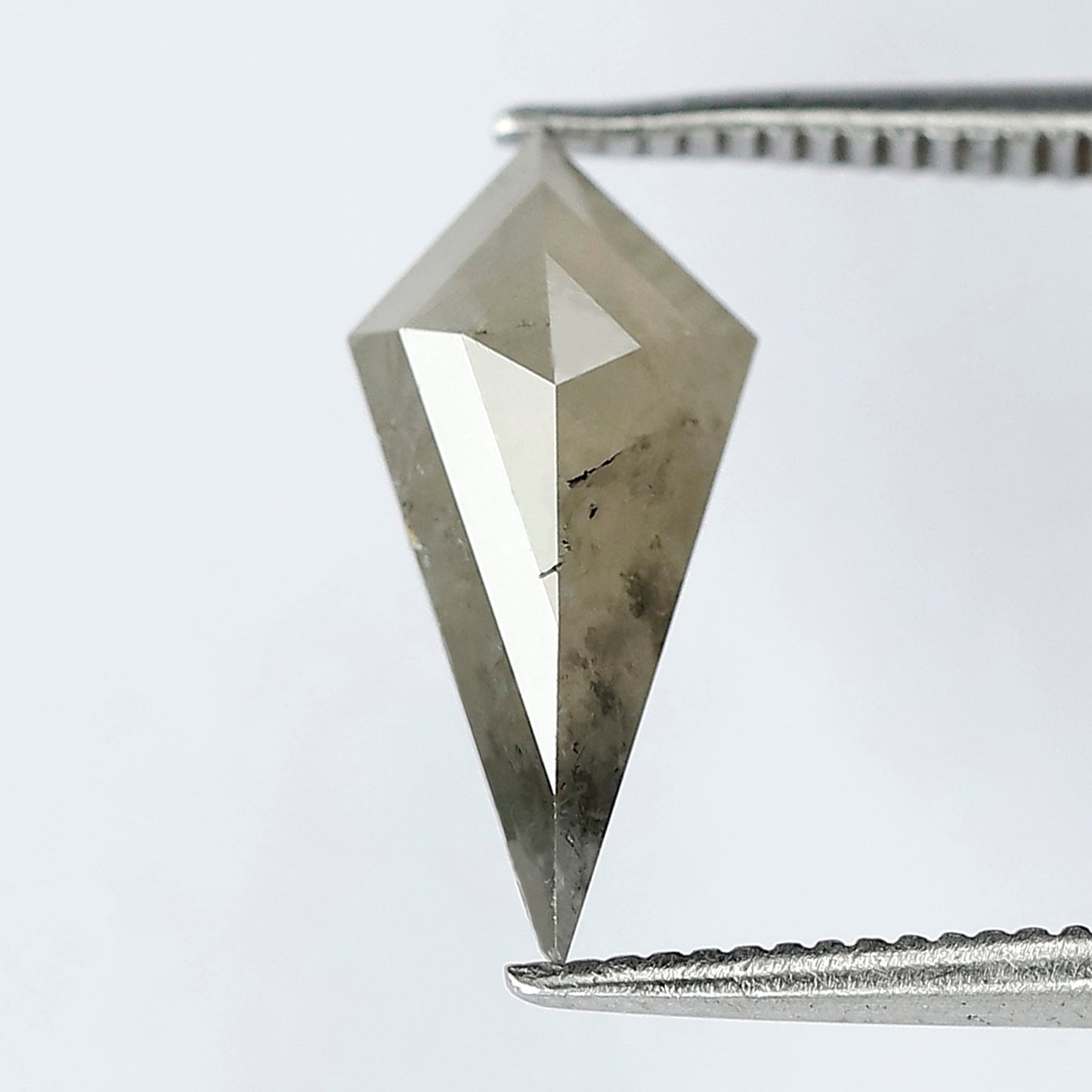 1.69 CT 13.60 MM Elongated Kite Shape Loose Natural Diamond Grey Black Color Diamond For Engagement Ring