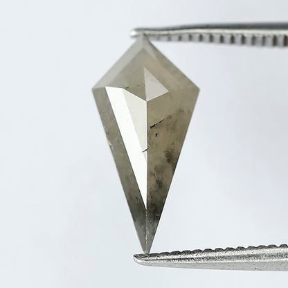 1.69 CT 13.60 MM Elongated Kite Shape Loose Natural Diamond Grey Black Color Diamond For Engagement Ring