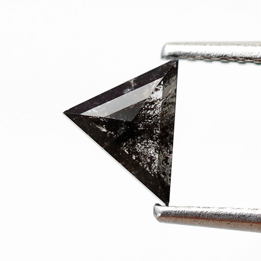 0.53 Ct Natural Triangle Diamond, Blackish Gray Salt and Pepper Loose Diamond, Earth Mined Gem for Jewelry