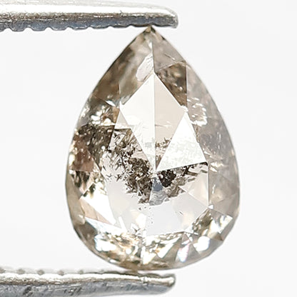 1.02 CT Loose Natural Pear Shape Diamond 7.6 MM Brownish Black Color Rustic Salt and Pepper Diamond For Custom Made Jewelry