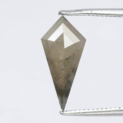 1.69 CT 13.60 MM Elongated Kite Shape Loose Natural Diamond Grey Black Color Diamond For Engagement Ring