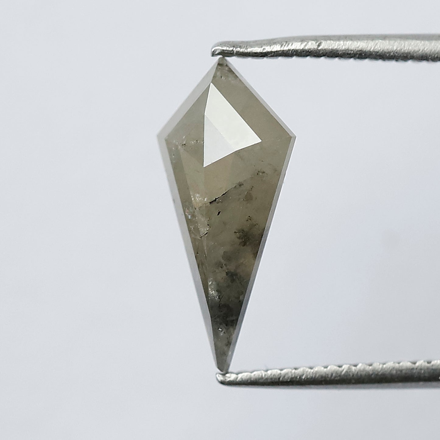 1.69 CT 13.60 MM Elongated Kite Shape Loose Natural Diamond Grey Black Color Diamond For Engagement Ring